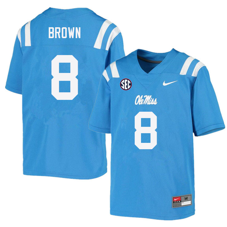 Troy Brown Ole Miss Rebels NCAA Men's Powder Blue #8 Stitched Limited College Football Jersey RSE0158VH